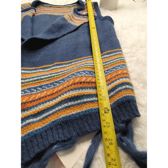 [272]NWT LOF in NY Women's Size M? Blue Hippie Fringe Open Tunic Tank Cardigan - Picture 2 of 5